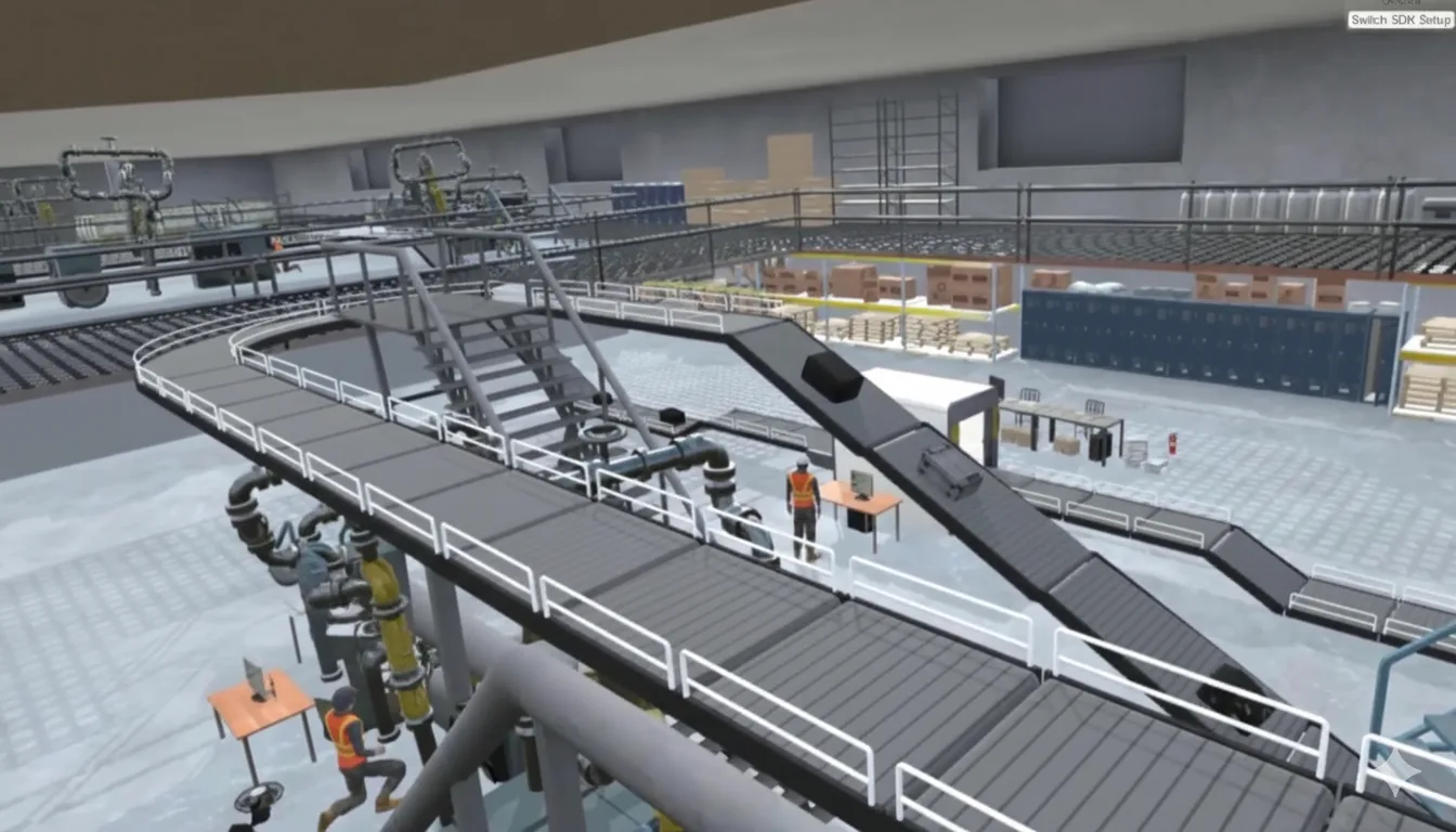VR baggage handling training simulation