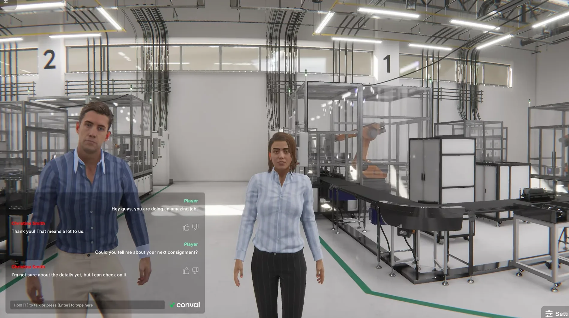 Digital twin factory VR environment