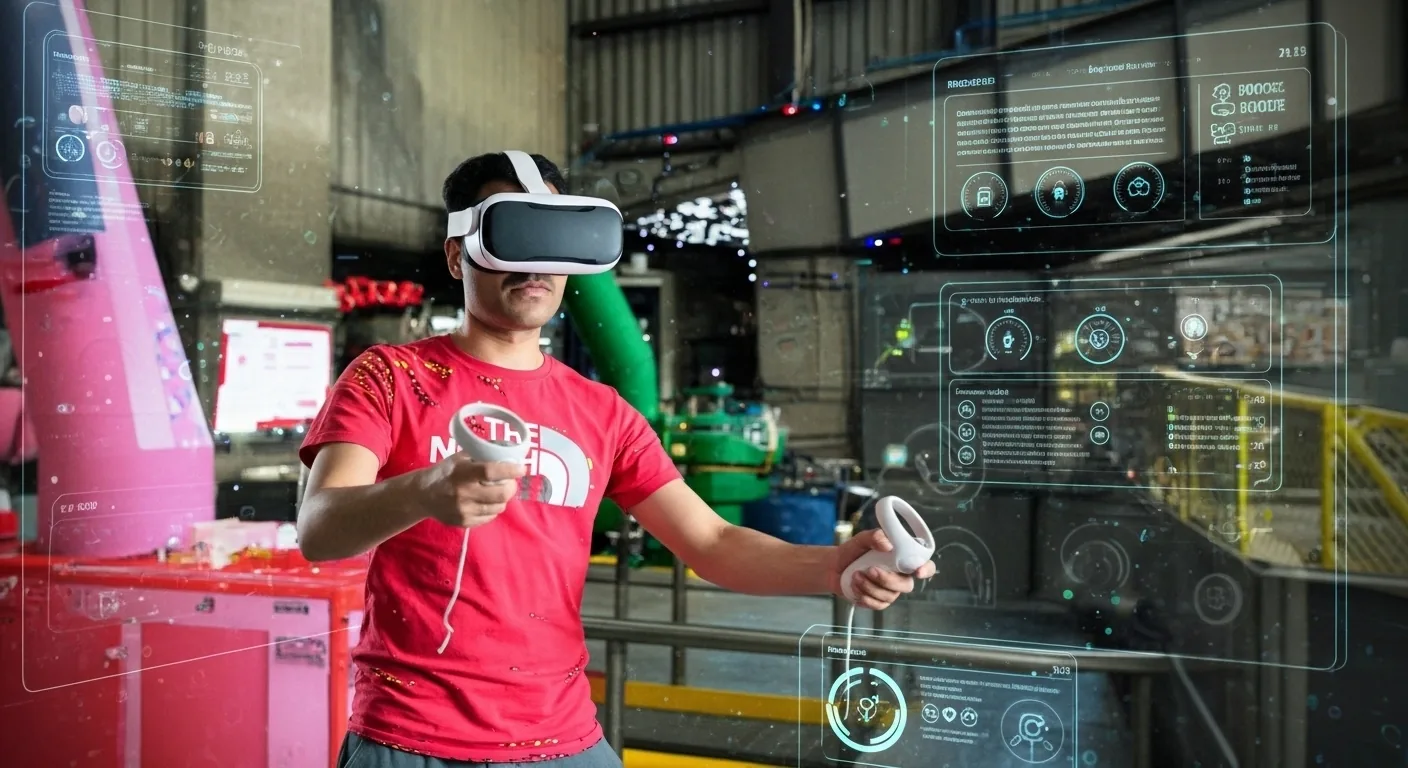 Junaid Malik working with immersive VR technology