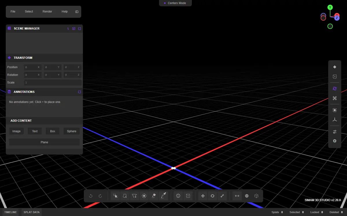 Gaussian Editor interface