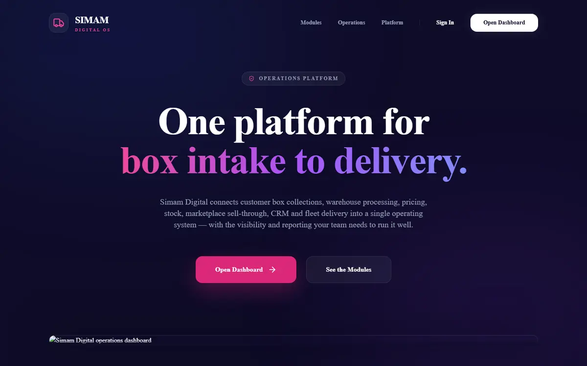 Logistics App interface