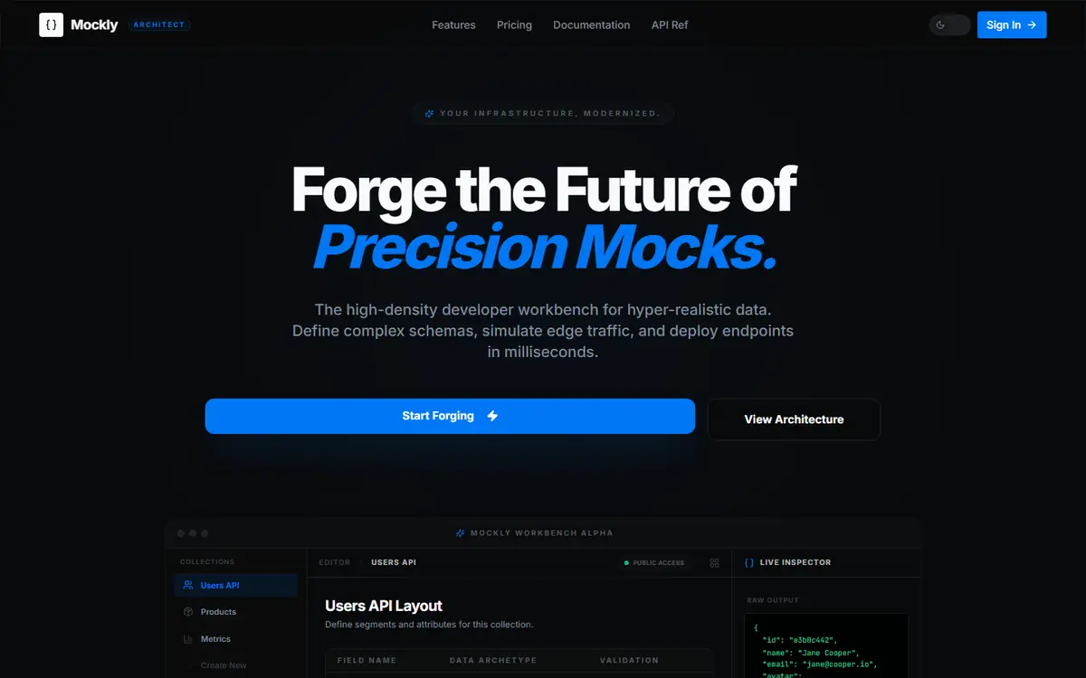 Mockly DataForge app