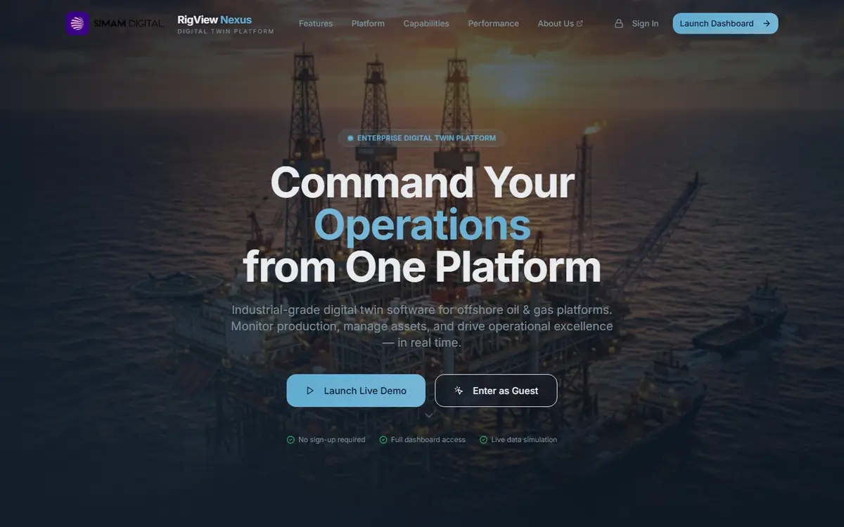 Oil and Gas Twin dashboard