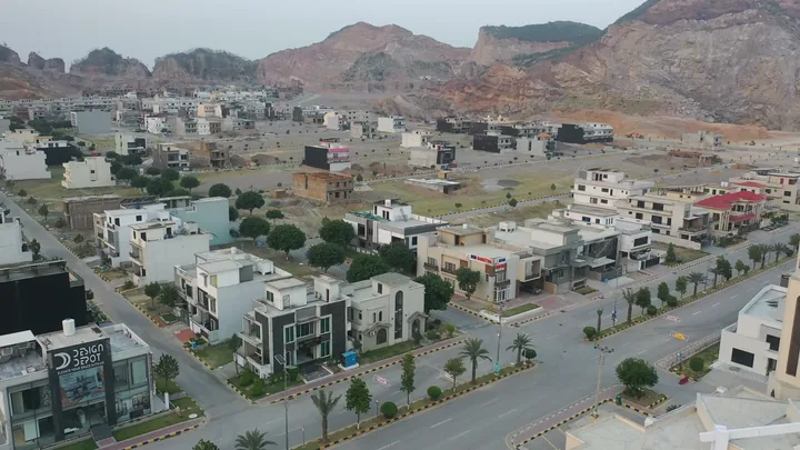 Raw drone footage of a housing society